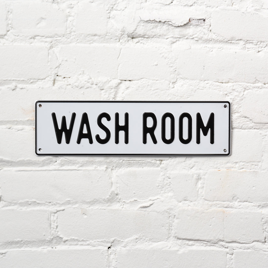 Wash Room Aluminum Sign